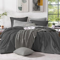 Monbix Full Size Comforter Set 7 Pieces Dark Grey Bed in a Bag by Monbix