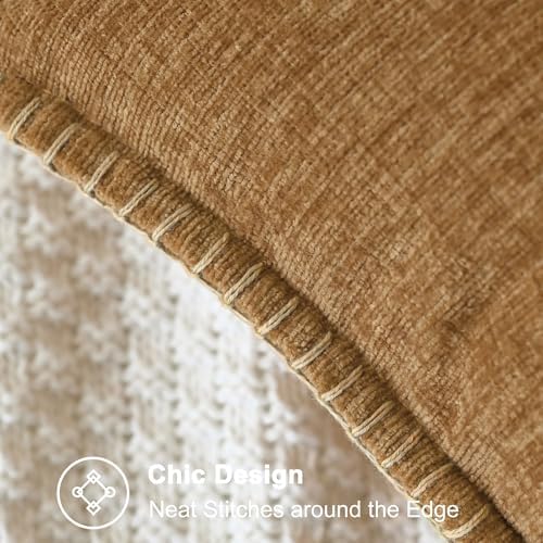 CaliTime Decorative Couch Throw Pillow Covers 18 X 18 Inches Apricot Brown - Image 3