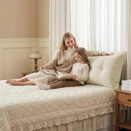 WOWMAX Headboard Pillow Full Dorm Reading & Body Pillow - Image 2