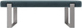 VANT Upholstered Bed Bench - Velvet Antique Blue - Brushed Nickel - Contemporary Modern, Bedroom Bench Seat, Hallway, or Entryway
