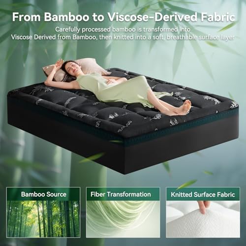 Full 4-Inch 2-in-1 Cooling Memory Foam Mattress Topper - Image 3