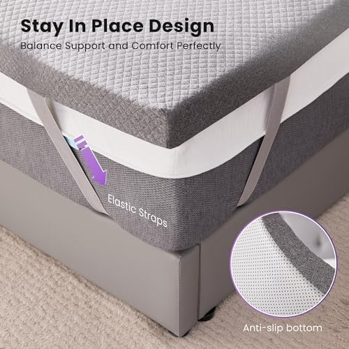 SINWEEK 2 Inch Gel Memory Foam Mattress Topper Twin Size, Ventilated High - Image 6