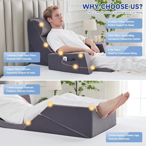 Yojoker Orthopedic Bed Wedge Pillow Set - Image 4