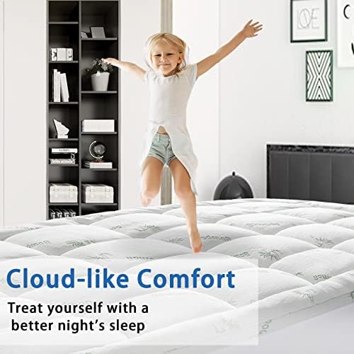 SakuraHome Cal King Mattress Topper, Extra Thick Pillow Top Mattress Pad - Image 4