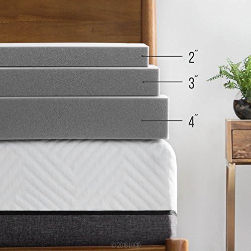 Lucid 2 Inch Bamboo Charcoal Infused Memory Foam Mattress Topper - Image 4