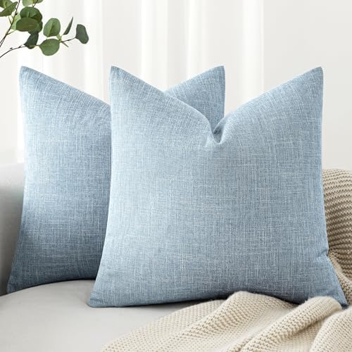 MIULEE Pack of 2 Decorative Linen Burlap Textured Pillow Covers Farmhouse Boho by MIULEE