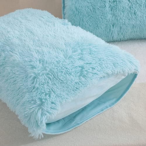 REAFORT Long Hair Faux Fur Standard Shams 20"x26", Envelope Closure - Image 5