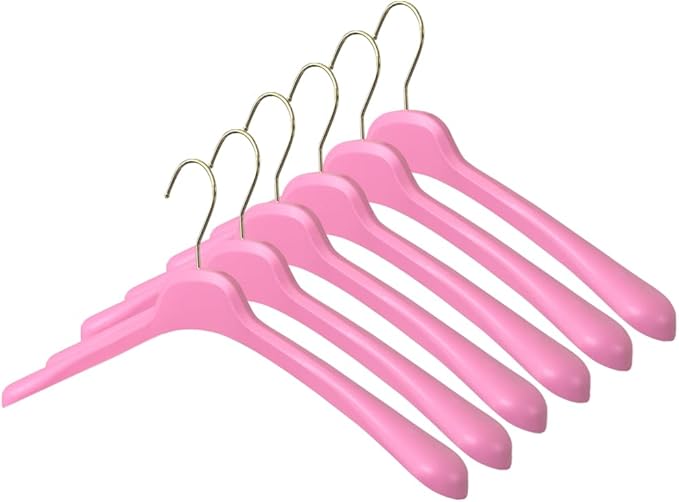 All Hung Up Hangers Plastic Coat Hangers, Clothes Hangers (Pink, 12pk)