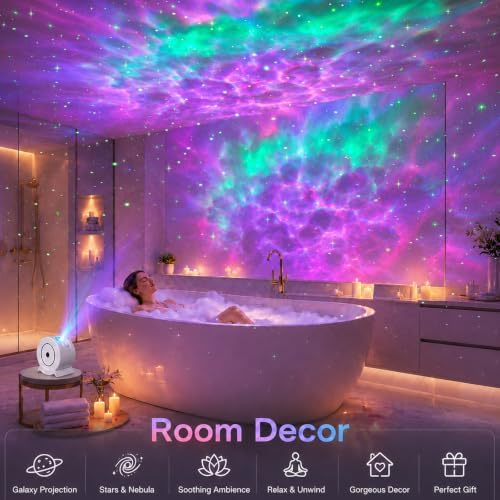 Galaxy Light Star Projector for Bedroom, 360° Night Light with Remote Timer - Image 5