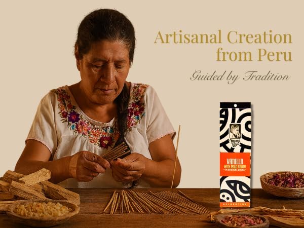Vanilla with Palo Santo Incense Sticks (14 Mystical Sticks) Relaxation –Comforting, Purifying & Handcrafted Natural Aroma