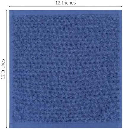 COTTON CRAFT Euro Spa Waffle Wash Cloth - Set of 12 Blue Washcloth - Image 3
