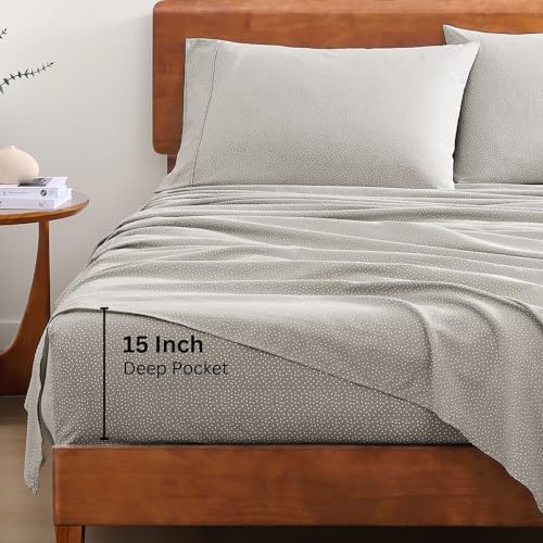 LANE LINEN 100% Organic Cotton Twin Bed Sheet Set, Luxury Hotel Style Fade - Image 4