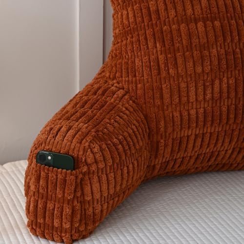 Corduroy Reading Pillow for Sitting in Bed, Large Backrest Bed Pillow - Image 6