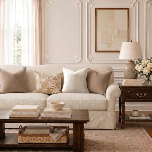 GIGIZAZA Velvet Pillow Covers 16x16 Decorative Pillows Pack of 2 Ivory - Image 2