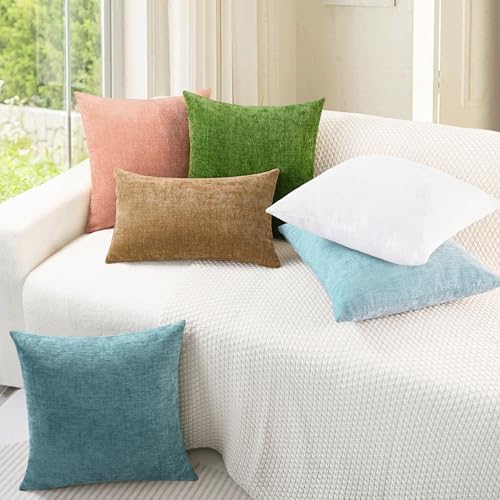 CaliTime Decorative Throw Pillow Covers 16 X 16 Inches Light Blue Grey - Image 4
