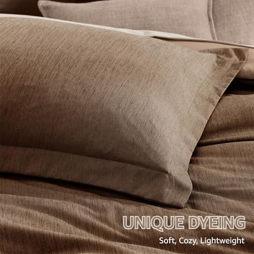 Monbix Oversized Queen Comforter Set 7 Pieces Brown Bed in a Bag - Image 6