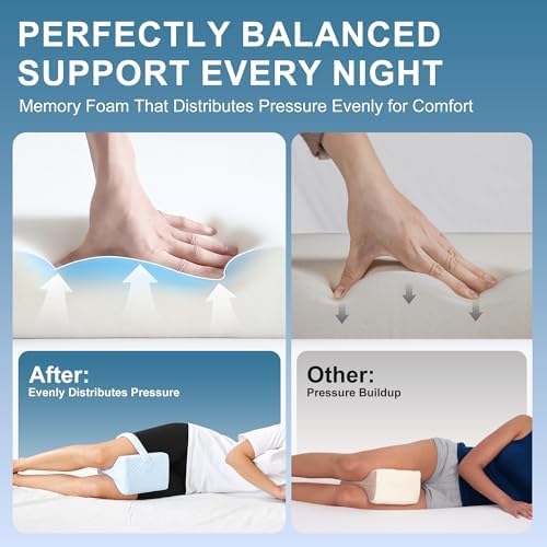UJPFEO Knee Pillow for Side Sleepers, Leg Pillow for Sciatica, Joints Pain - Image 3