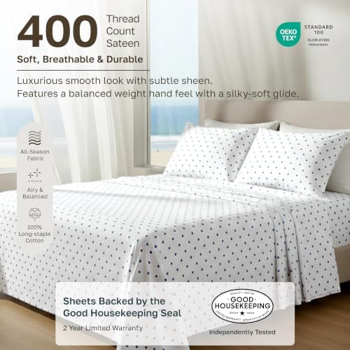 California Design Den 100% Cotton Sateen Hotel Sheets Full Size Set - Image 2