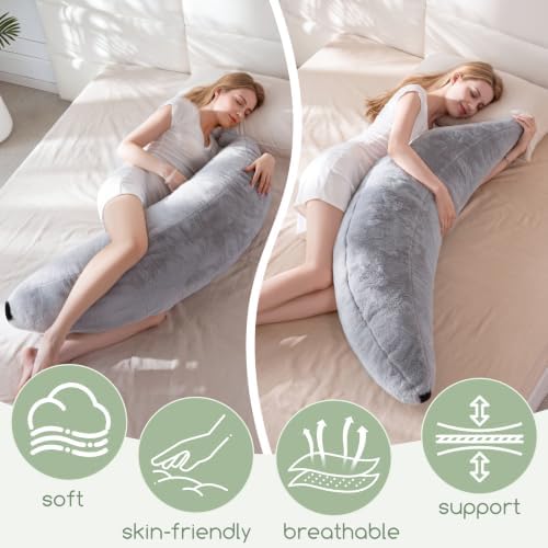 HIGOGOGO Banana Shape Memory Foam Body Pillow, Novelty Soft Long Stuffed Pillow - Image 3