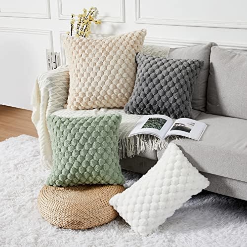 Yaertun Pack of 2 Super Soft Cozy Decorative Throw Pillow Covers Fuzzy Plush - Image 5