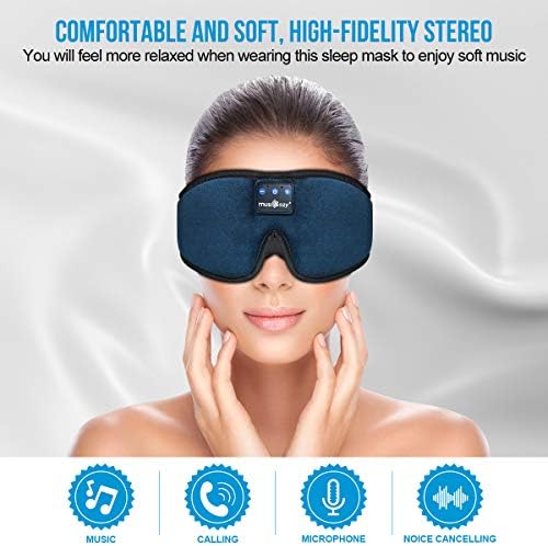 MUSICOZY Bluetooth 5.4 Sleep Headphones Sleeping Eye Mask Earbuds Headband - Image 2