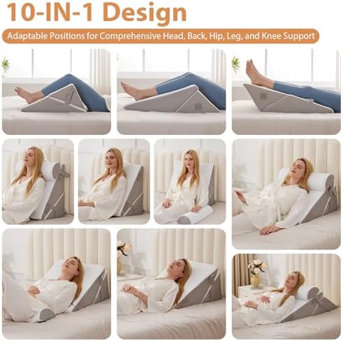 BIEEZZK Wedge Pillow Set for After Surgery, Wedge Pillow for Acid Reflux - Image 2