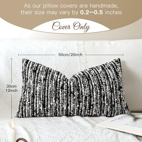 Artscope Lumbar Throw Pillow Cover 12x20 Inch Set of 2 Super Thick Pillow Cover - Image 2