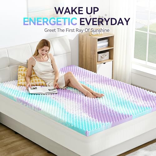 SINWEEK 2 Inch Egg Crate Memory Foam Mattress Topper Twin XL, Twin Extra Long - Image 4