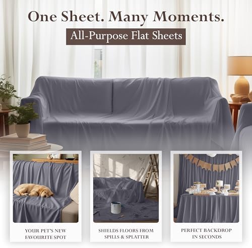 Twin Size Flat Sheet Only Pack of 6, Ultra Soft Hotel Sheets - Image 5