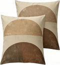 Linen Throw Pillow Covers Set of 2, Boho Geometric Design by Unknown