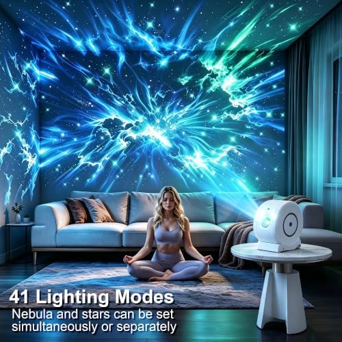 Galaxy Light Star Projector for Bedroom, 360° Night Light with Remote Timer - Image 2