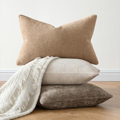 MIULEE Decorative Couch Throw Pillow Covers 20x20 Inch Khaki Camel 2 Pack - Image 6
