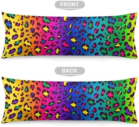 Rainbow Leopard Body Pillow Pillowcase Colorful Cheetah Long Body Pillow Cover - Image 2