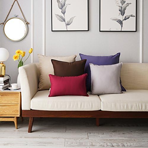 Jeanerlor Set of 2 SureGuard Pillowcase Cousion Cover Decor Natural Cotton Linen - Image 6