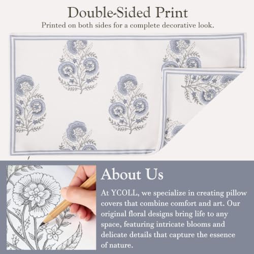 Vintage Floral 14x36 Lumbar Pillow Cover - Image 2