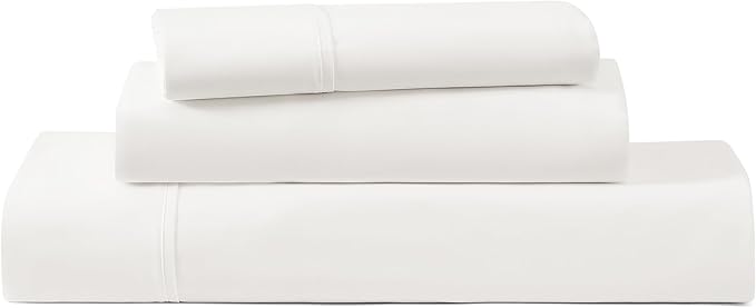 UGG Twin XL Sheet Set 3-Piece Luxury Cooling Sheets Deep Pockets Premium Bedding with 1 Pillow Sham Machine Washable, for Dorm Essentials & College Bedding, Twin XL, White (Hedi)