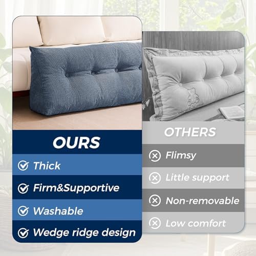 IASEAHK Headboard Pillow Queen, Wedge Pillow Headboard - Image 4