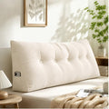 Dorm Bed Wedge Headboard Pillow Back Support Cushion，White：39.37x15.75in by Unknown
