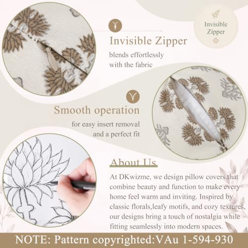 Vintage Botanical Lumbar Pillow Cover 12X20 Pack of 1, Double-Sided Floral - Image 4