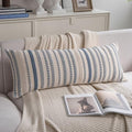Cethom Blue Boho Lumbar Pillow Covers 14x36 Long, Stripe Textured Decorative by Cethom