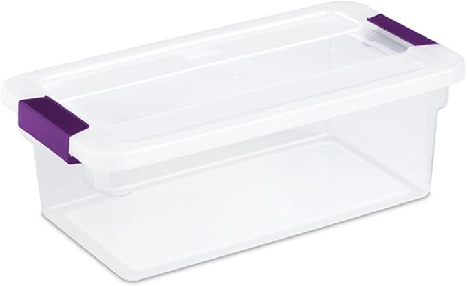 Sterilite 12-Pack 6 Quart ClearView Latch Box, Stackable Organizer Bins with Latching Lids - Clear Plastic Organization Containers for Closet, Bedroom, Shelving Units and Everyday Home Storage