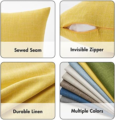 MIULEE Pack of 2 Decorative Linen Burlap Textured Pillow Covers Farmhouse Boho - Image 3