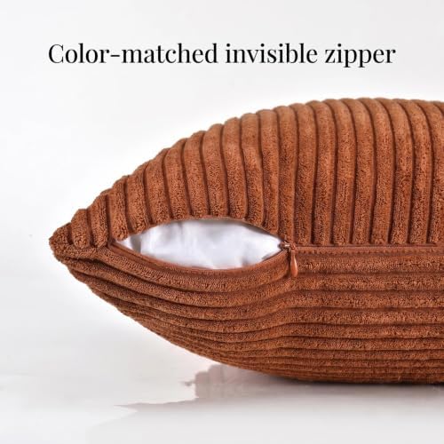 Fancy Homi 2 Packs Rust Decorative Throw Pillow Covers 16x16 Inch - Image 3
