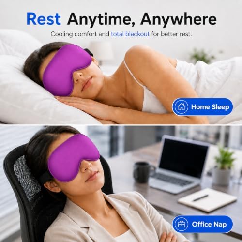 Silk Sleep Mask with 100% Mulberry Silk Cover, Adjustable Strap Night Eye Mask - Image 7