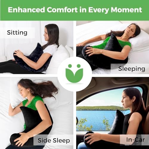Rotator Cuff Pillow Side-Sleeper Shoulder Arm Support, Washable Cover Black - Image 3