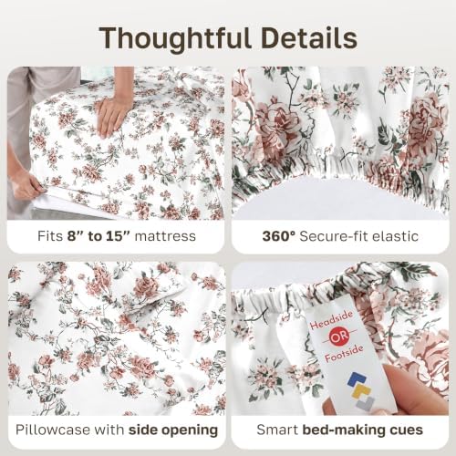 California Design Den Soft 100% Cotton Sateen Twin XL Sheets Set - Image 4