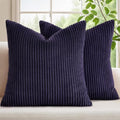 Mecatny Corduroy Decorative Throw Pillow Covers 18x18 Set of 2 Dusty Purple by Mecatny