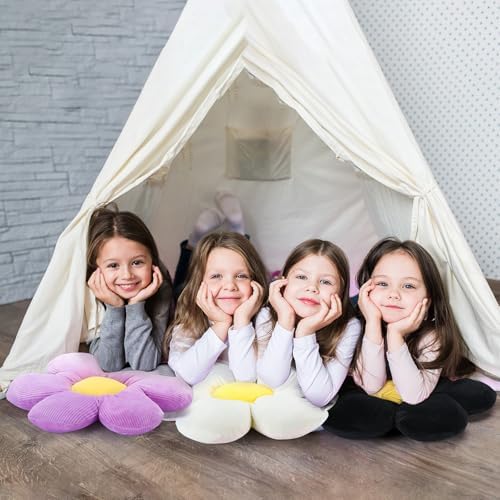 Reginary 4 Pcs Flower Floor Pillow Cushion Kids - Image 5