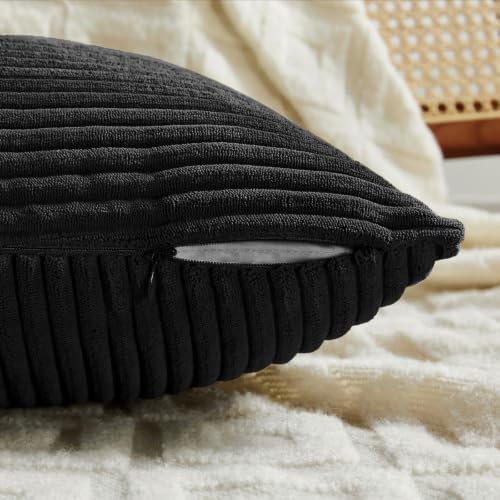 Fancy Homi Set of 2 Black Boho Long Lumbar Body Decorative Throw Pillow Cover - Image 4