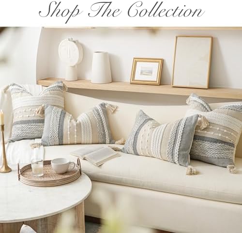 BlissBlush Decorative Lumbar Throw Pillow Cover 14x24 Boho Gray Accent Cushion - Image 6